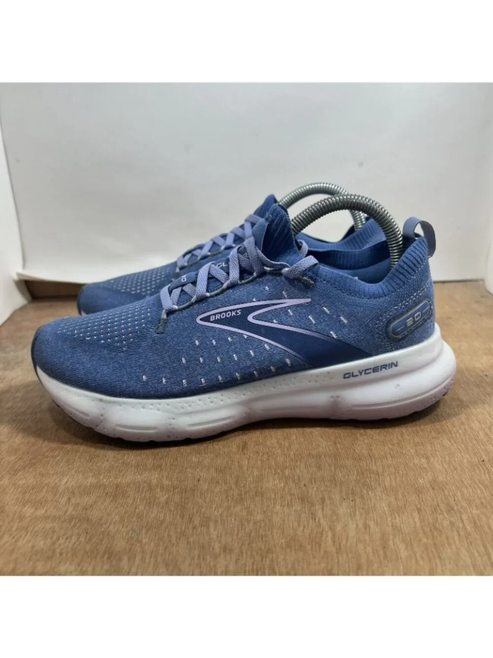 Brook Glycerin 20 Stealthfit Women Size 9 Blue Athletic Running Shoes Lace Up